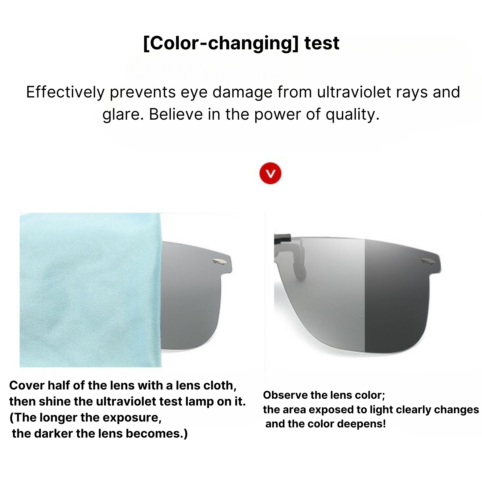 UV400 Photochromic Clip-On Polarised Sunglasses