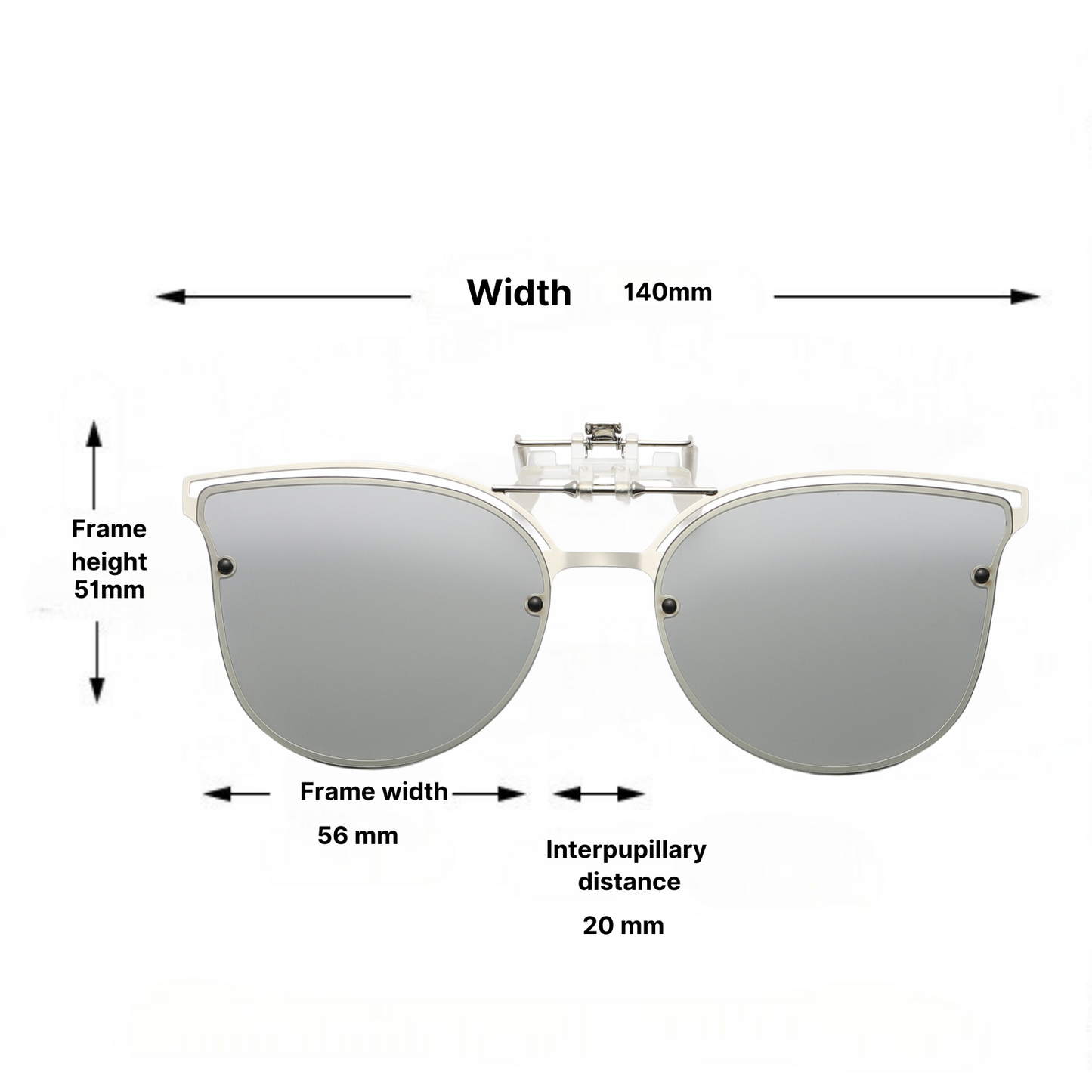 UV400 Photochromic Clip-On Polarised Sunglasses