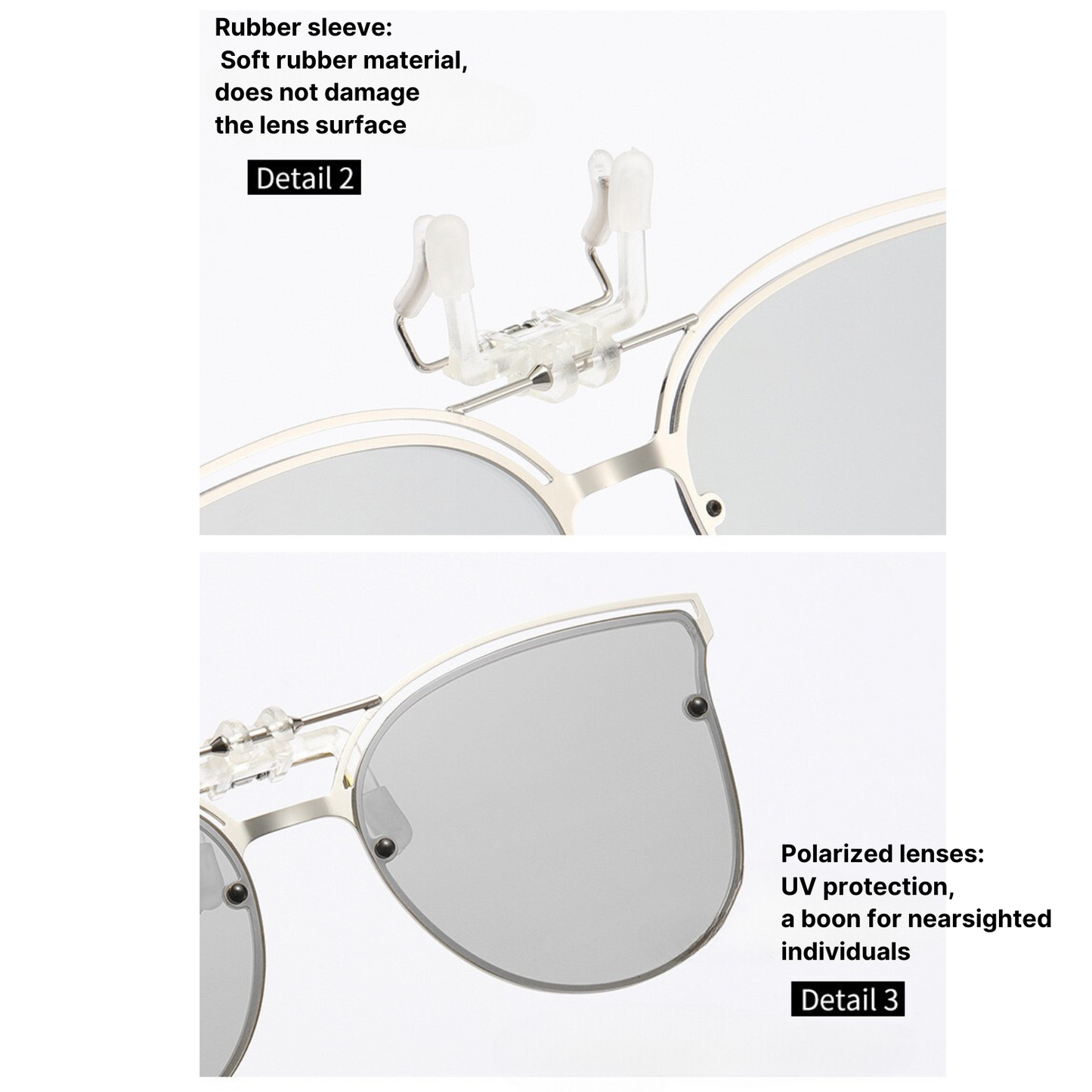 UV400 Photochromic Clip-On Polarised Sunglasses