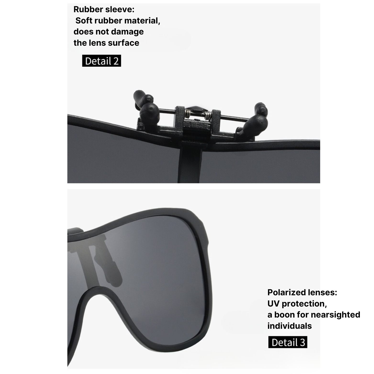 UV400 Photochromic Clip-On Polarised Sunglasses