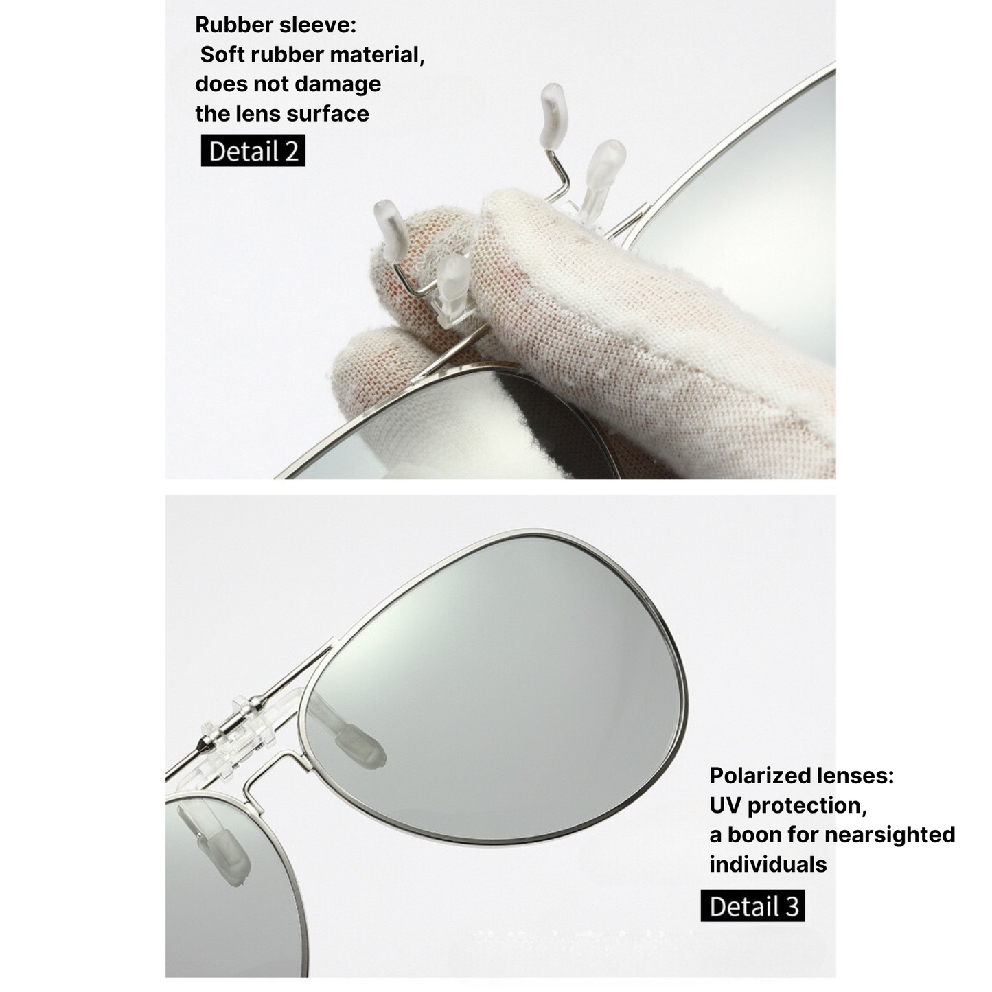 UV400 Photochromic Clip-On Polarised Sunglasses