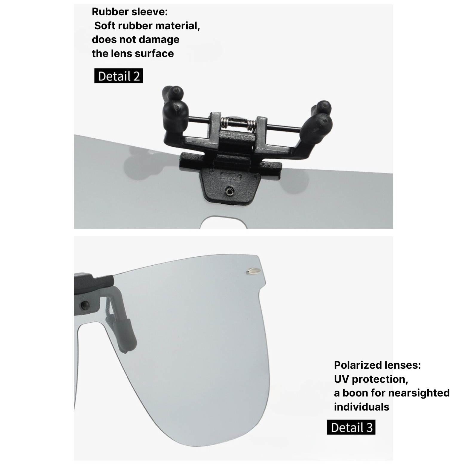 UV400 Photochromic Clip-On Polarised Sunglasses