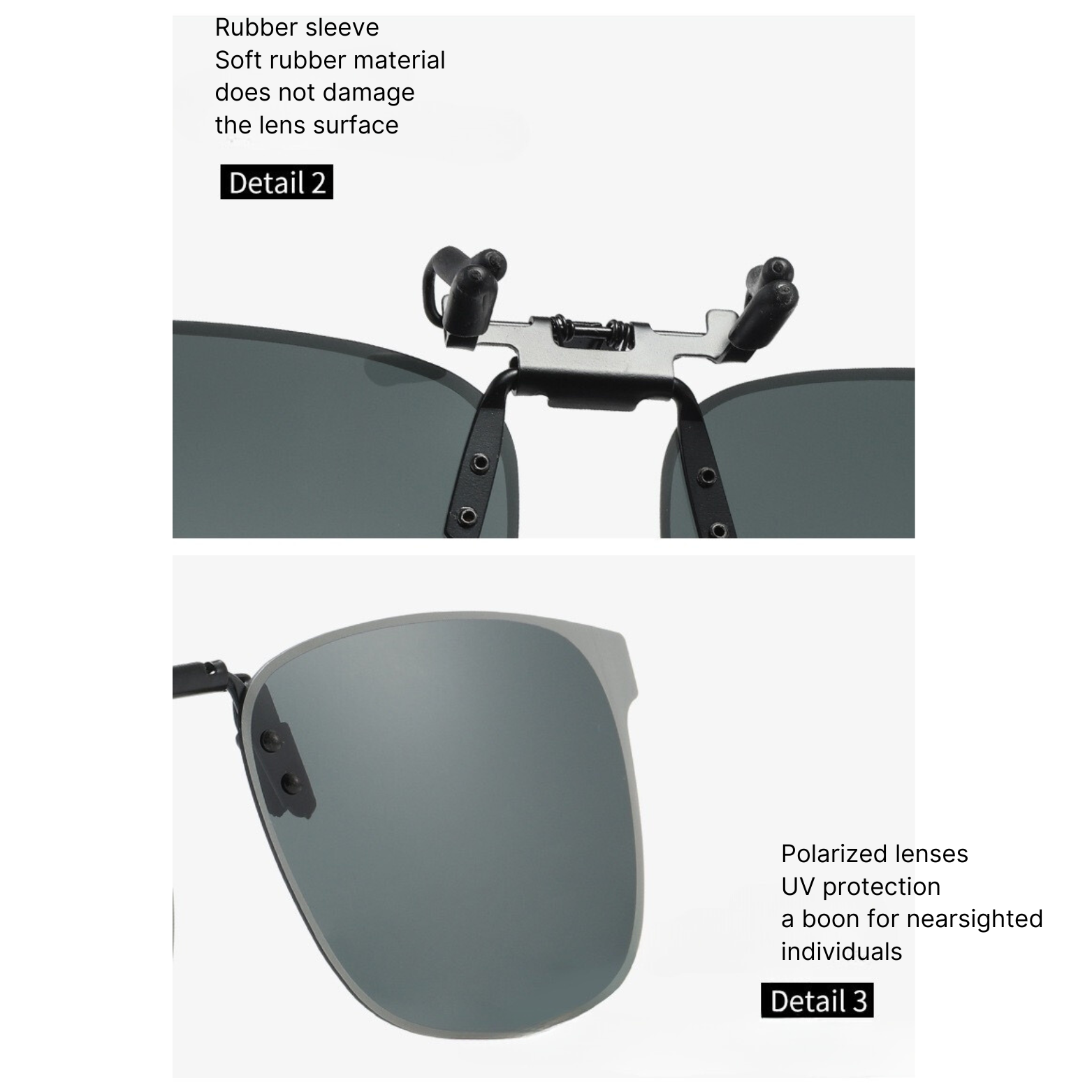 UV400 Photochromic Clip-On Polarised Sunglasses