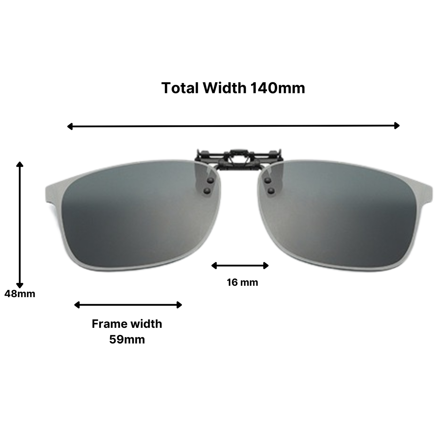 UV400 Photochromic Clip-On Polarised Sunglasses