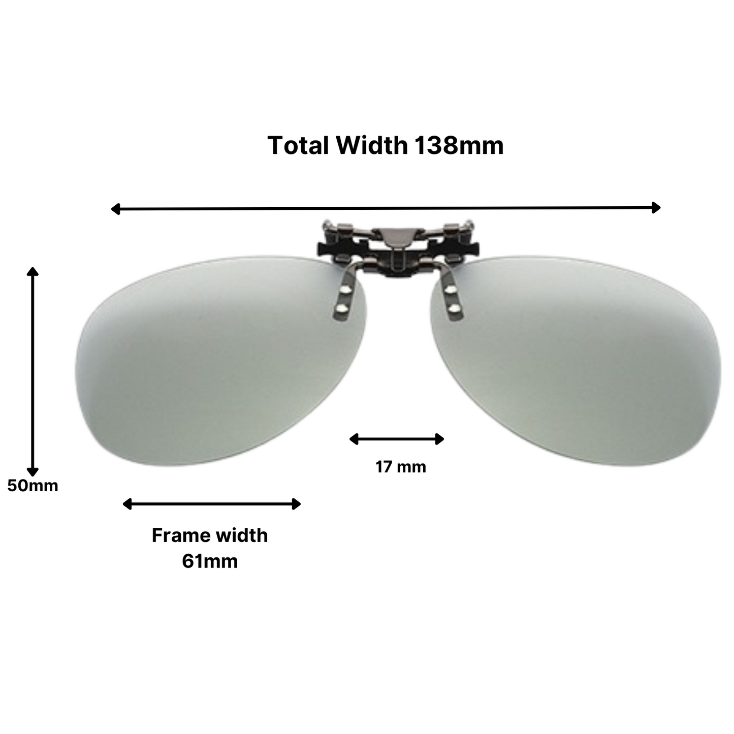 UV400 Photochromic Clip-On Polarised Sunglasses