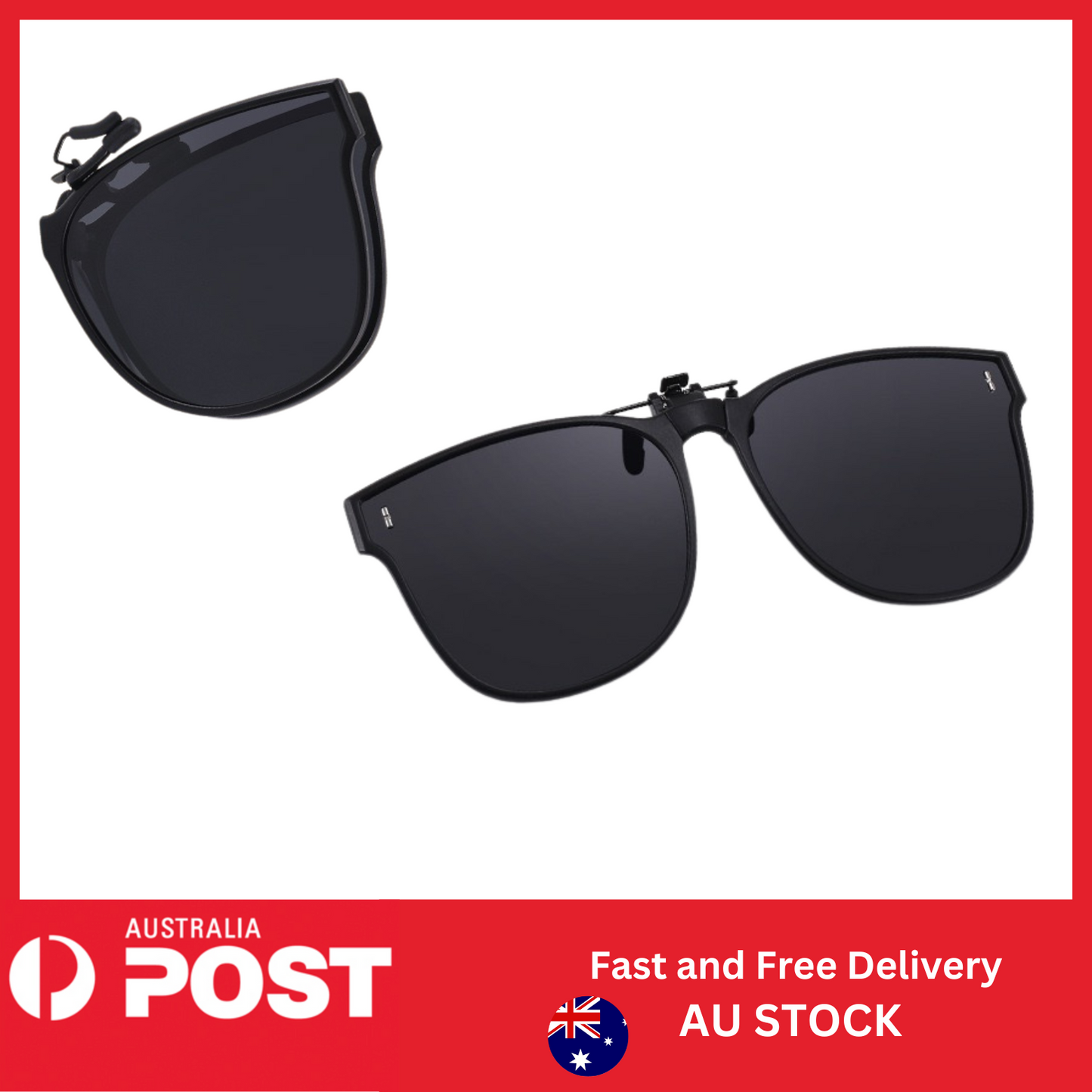 Polarised Clip On Flip Sunglasses Eyewear foldable UV400